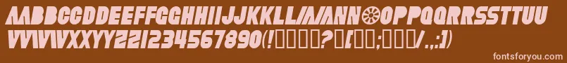 Шрифт SfFortuneWheelCondensedItalic – розовые шрифты на коричневом фоне