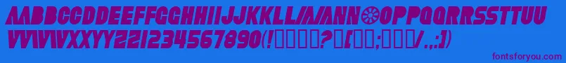 Czcionka SfFortuneWheelCondensedItalic – fioletowe czcionki na niebieskim tle