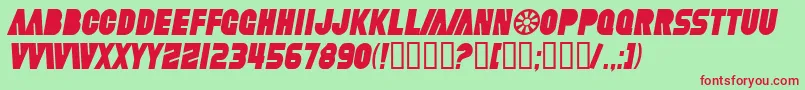 Шрифт SfFortuneWheelCondensedItalic – красные шрифты на зелёном фоне