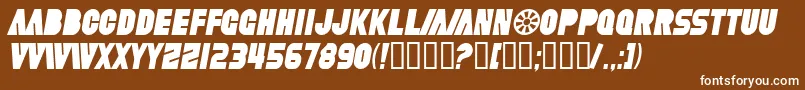 Police SfFortuneWheelCondensedItalic – polices blanches sur fond brun