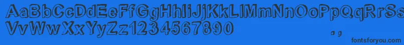 Crblatrial Font – Black Fonts on Blue Background