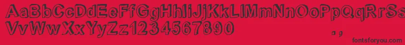 Czcionka Crblatrial – czarne czcionki na czerwonym tle