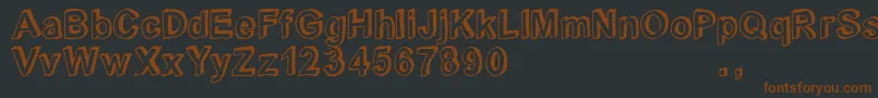 Crblatrial-Schriftart – Braune Schriften auf schwarzem Hintergrund