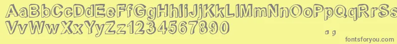 フォントCrblatrial – 黄色の背景に灰色の文字