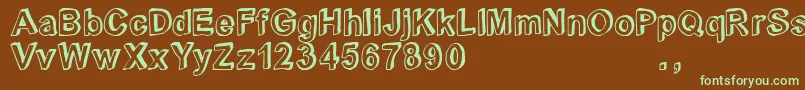Crblatrial-fontti – vihreät fontit ruskealla taustalla
