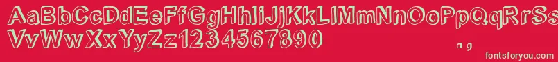 Crblatrial Font – Green Fonts on Red Background