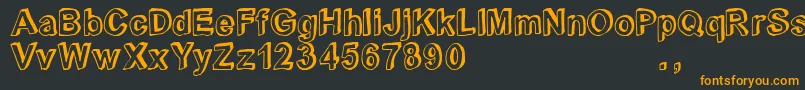 Crblatrial Font – Orange Fonts on Black Background