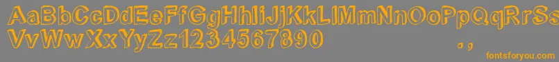 フォントCrblatrial – オレンジの文字は灰色の背景にあります。