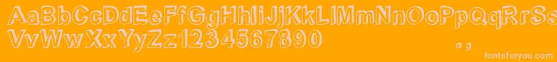 Crblatrial-Schriftart – Rosa Schriften auf orangefarbenem Hintergrund