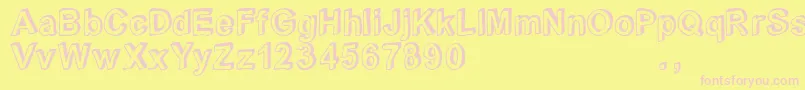 Crblatrial-fontti – vaaleanpunaiset fontit keltaisella taustalla