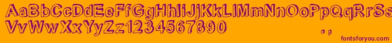Crblatrial-fontti – violetit fontit oranssilla taustalla