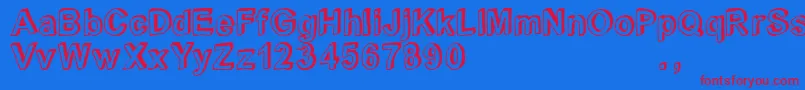 Crblatrial-fontti – punaiset fontit sinisellä taustalla