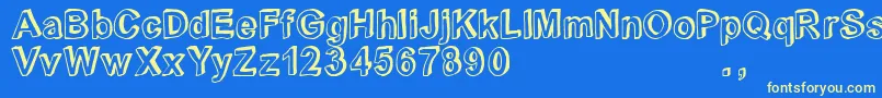 Crblatrial Font – Yellow Fonts on Blue Background