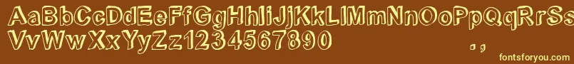 Crblatrial-fontti – keltaiset fontit ruskealla taustalla