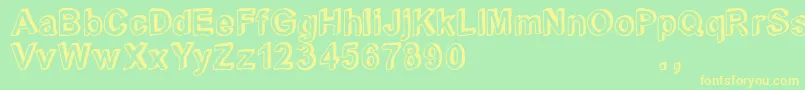 Crblatrial Font – Yellow Fonts on Green Background