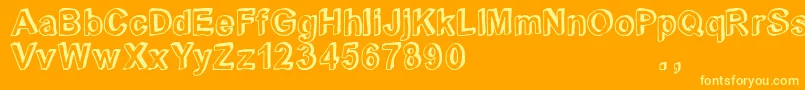 フォントCrblatrial – オレンジの背景に黄色の文字