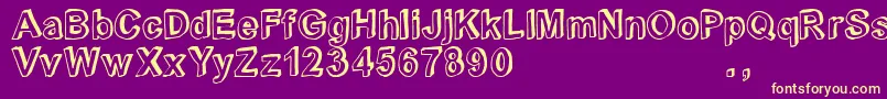 Crblatrial Font – Yellow Fonts on Purple Background