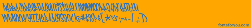 フォントFunboyRegular – オレンジの背景に青い文字