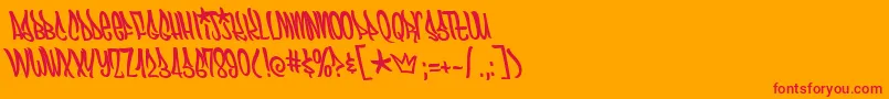 FunboyRegular Font – Red Fonts on Orange Background