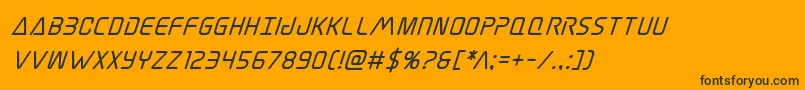 Elitedangerboldsuperital Font – Black Fonts on Orange Background