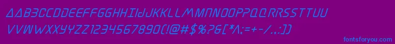 Elitedangerboldsuperital Font – Blue Fonts on Purple Background