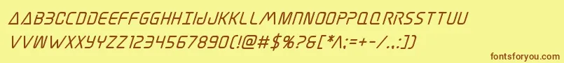 Elitedangerboldsuperital Font – Brown Fonts on Yellow Background