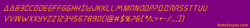 Elitedangerboldsuperital Font – Orange Fonts on Purple Background