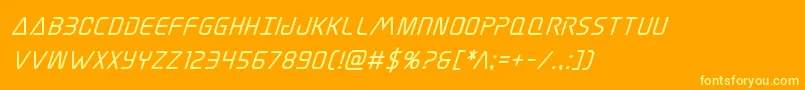 Elitedangerboldsuperital Font – Yellow Fonts on Orange Background