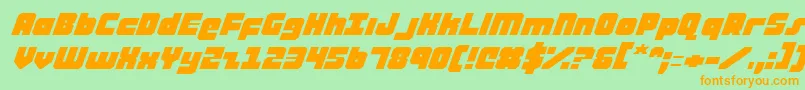 AlphaTaurusExpandedItalic Font – Orange Fonts on Green Background