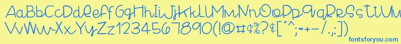 CheesyenchiladaRegular Font – Blue Fonts on Yellow Background