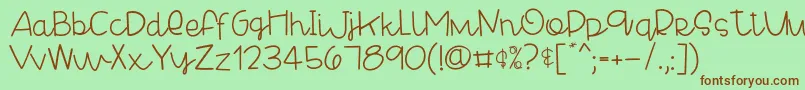 CheesyenchiladaRegular Font – Brown Fonts on Green Background