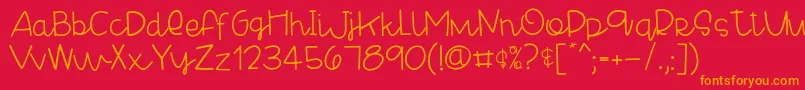 CheesyenchiladaRegular Font – Orange Fonts on Red Background