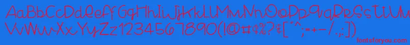 CheesyenchiladaRegular Font – Red Fonts on Blue Background