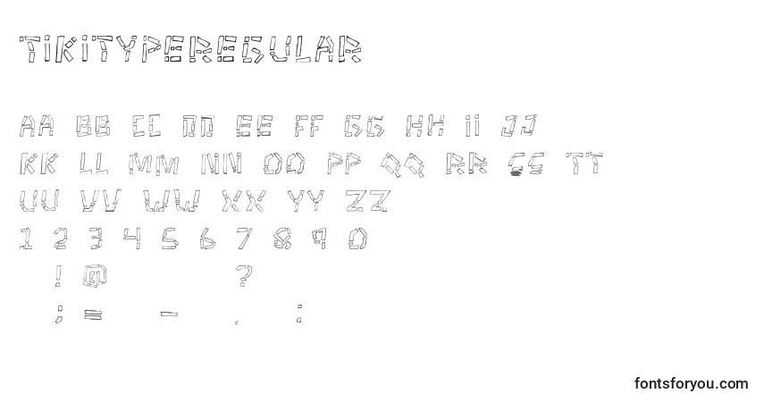 A fonte TikitypeRegular – alfabeto, números, caracteres especiais
