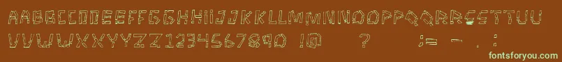 TikitypeRegular Font – Green Fonts on Brown Background