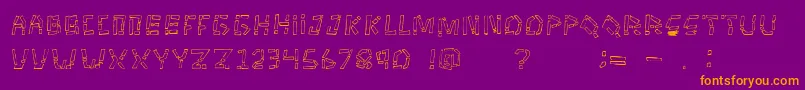 TikitypeRegular-Schriftart – Orangefarbene Schriften auf violettem Hintergrund