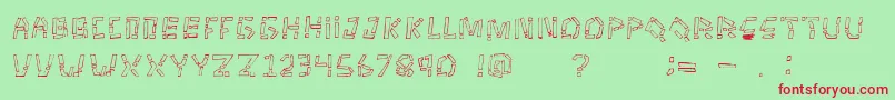 TikitypeRegular Font – Red Fonts on Green Background