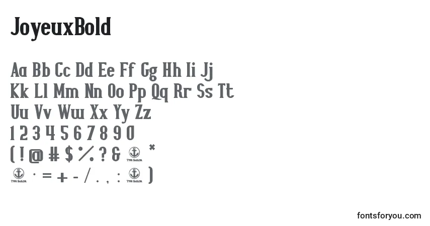 JoyeuxBold-fontti – aakkoset, numerot, erikoismerkit