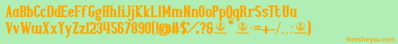 JoyeuxBold Font – Orange Fonts on Green Background