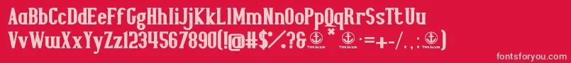 JoyeuxBold-fontti – vaaleanpunaiset fontit punaisella taustalla