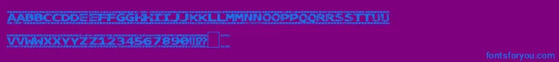 Caution-Schriftart – Blaue Schriften auf violettem Hintergrund