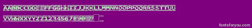 Caution Font – Green Fonts on Purple Background