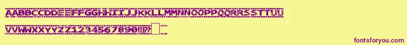 Caution Font – Purple Fonts on Yellow Background