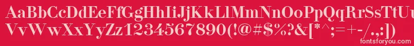 Didona Font – Pink Fonts on Red Background