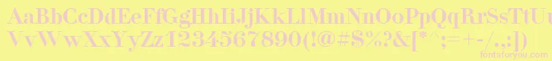 Didona-fontti – vaaleanpunaiset fontit keltaisella taustalla