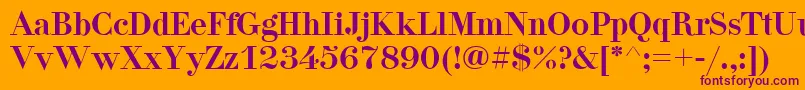 Didona-Schriftart – Violette Schriften auf orangefarbenem Hintergrund
