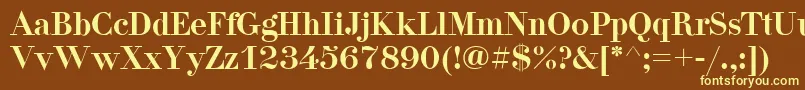 Didona-fontti – keltaiset fontit ruskealla taustalla