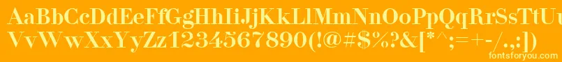 Didona Font – Yellow Fonts on Orange Background