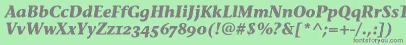 フォントStoneInfOsItcTtBolditalic – 緑の背景に灰色の文字