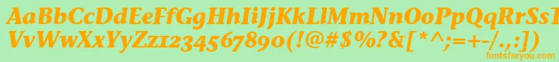 StoneInfOsItcTtBolditalic Font – Orange Fonts on Green Background